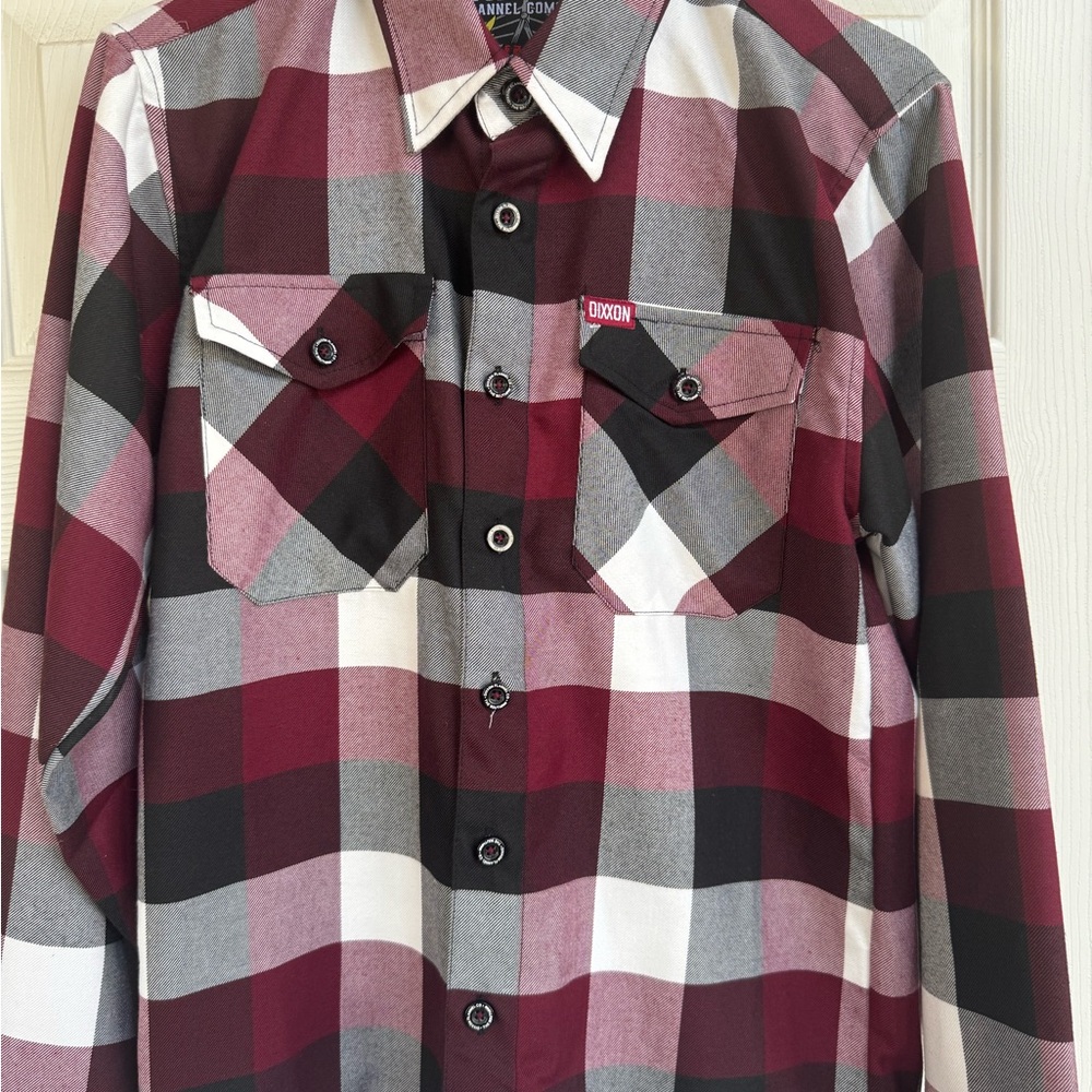 DIXXON Men's Red and Black Plaid Shirt